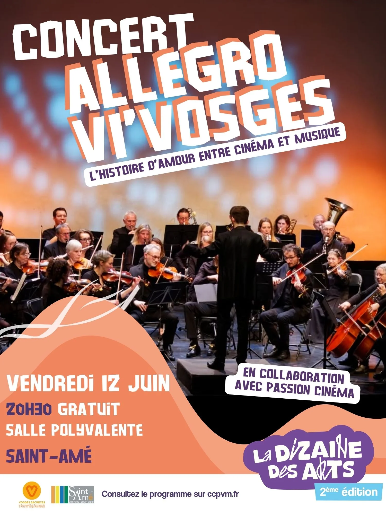 Affiche du concert « Concert dans le cadre de la Dizaine des Arts à la salle polyvalente de Saint-Amé »